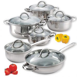 Cook N Home 12-piece stainless steel cookware