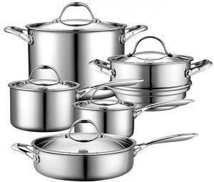 Cooks Standard 10 piece stainless steel cookware