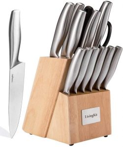 14 Piece High Durability Stainless Steel Knives in Block Set