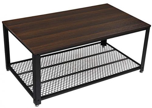SONGMICS Vintage Coffee Table, Cocktail Table with Storage Shelf for Living Room
