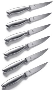 Ashlar Steak knives set of serrated stainless steel