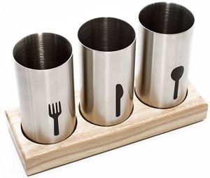 Blissful Home Stainless Steel Utensils Cutlery Holder Caddy Silverware Holder