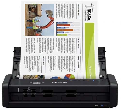 Epson ES-300W Portable Document Scanners, with ADF for PC, Sheet-fed and Duplex Scanning