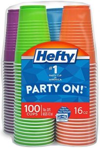 Hefty Party on Plastic party cups, 16 ounces