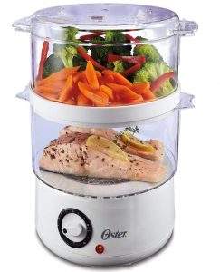 Oster Double Tiered Food Steamer, 5 Quart, White Food Steamer