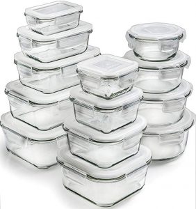 Prep Naturals Glass storage containers, 13 packs