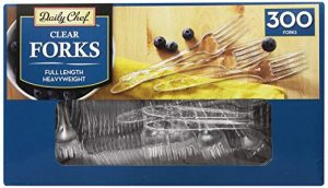 Daily Chef Clear plastic forks heavyweight, 300 count