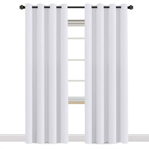 H.VERSAILTEX White Curtains 96 inches Long Window Treatment Panels/Drapes for Living Room