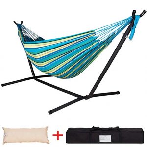Portable Carrying Bag and Head Pillow Brazilian-Style Hammock for Indoor Outdoor Patio 450 lbs Capacity