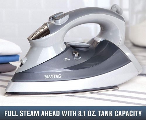 Maytag M400 Speed Heat Steam Iron & Vertical Steamer with Stainless Steel Sole Plate, Self Cleaning Function