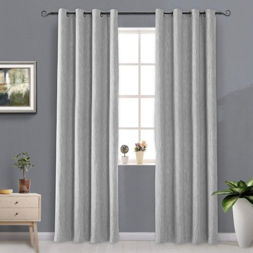 Melodieux Elegant Cotton Blackout Thermal Insulated Grommet Top Curtains