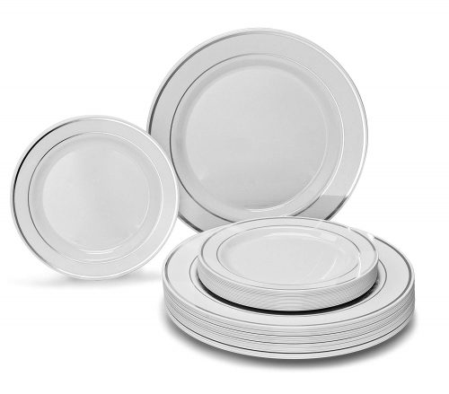 OCCASIONS 120-Piece Pack Premium Disposable Plastic Plates