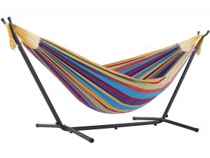 450 lb Capacity Double Cotton Hammock with Steel Stand