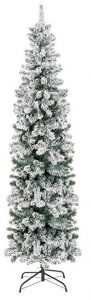 Best Choice Products 7.5ft snow flocked artificial pencil Christmas tree