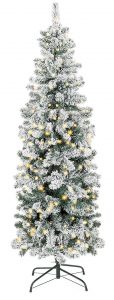 Best choice products 7.5ft pre-lit artificial snow flocked snow Christmas pencil tree