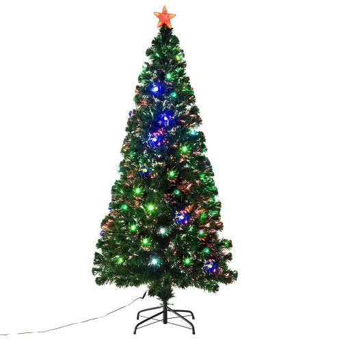 Fiber Optic Christmas Tree w: 24 LED Lights Holiday Pre-Lit Artificial