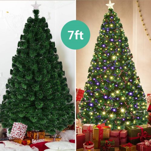 Fiber Optic Christmas Tree with Electrodeless LED Lights & Metal Stand