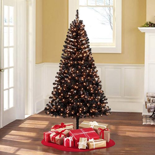 Holiday Time pre-lit 6.5ft Madison pine black artificial Christmas tree
