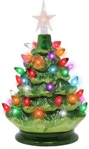 Joiedomi 9 inches Tabletop prelit ceramic Christmas tree