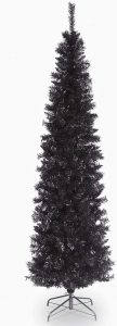 National Tree 6 Foot Black Tinsel Tree with Metal Stand