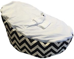 BayB Brand Baby Bean Bag - Filled - Black Chevron