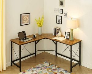 Mr IRONSTONE L-Shaped Desk Vintage Corner for Study, Writing & Working