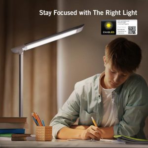 TaoTronics LED Desk Lamp, Eye-caring Table Lamps, Dimmable Office Lamp with USB Charging Port