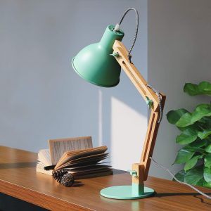 Tomons Swing Arm LED Desk Lamp, Wood Designer Table Lamp, Reading Lights for Living Room
