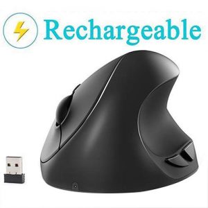 Vertical mouse, 7 lucky small rechargeable ergonomic wireless mouse by Lekvey