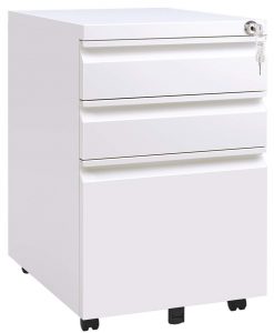 Devaise Locking File cabinet White Filing Cabinet