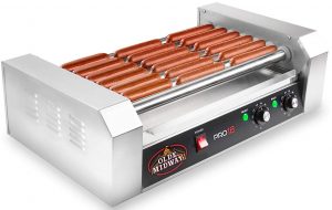 Olde Midway Electric 18 hot dog 7 roller grill cooker machine