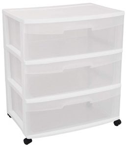 Sterilite 29308001 Wide 3 Drawer Cart