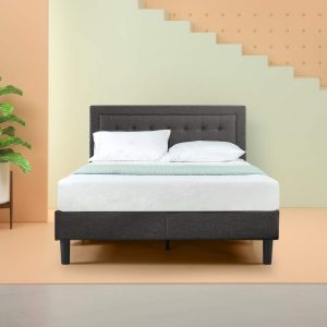 Zinus Dachelle upholstered button tufted bed foundation