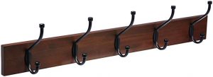 AmazonBasics wall-mounted coat rack, light walnut