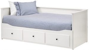 White Twin Daybed Frame with 3 drawers