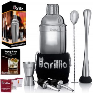 Barillio's Elite cocktail shaker set is one of the best cocktail makers among its kinds.