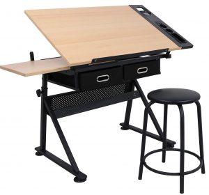 ZENY Height adjustable drafting desk