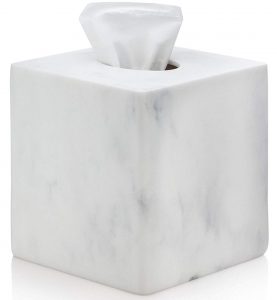 EssentraHome white square tissue box cover
