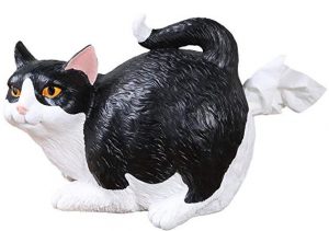 WHAT ON EARTH Cat butt tissue holder, black & white color 
