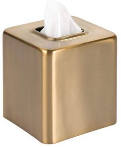 mDesign modern square metal tissue box