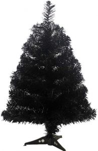 Jackcsale 2 Foot Artificial Christmas Tree Xmas Pine Tree with PVC Leg Stand Base Holiday Decoration Black