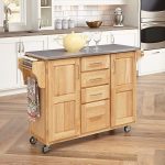 Kitchen Cart with Breakfast bar & Stainless Steel Top