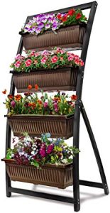 6-Ft Raised Garden Bed - Vertical Garden Freestanding Elevated Planter with 4 Container Boxes 