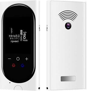 TESIYI Mini AI Translation Device is a two-way instant voice translator which can translate up to 106 languages. It also has Camera translation and noice-cancelling function.