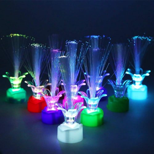 2Pcs LED Colourful Changing Fibre Fiber Optic Fountain Night light HHF LED Bulbs Lamps Calming Lamp Christmas 