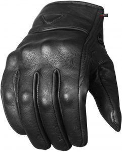 Men's Premium Leather Street Motorcycle Protective Cruiser Biker Gel Gloves L