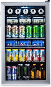 NewAir Beverage Cooler and Refrigerator, Mini Fridge with Glass Door