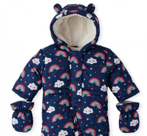 The Children's Place Baby Girls Hooded Snowsuit Set