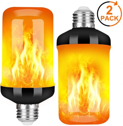 Y- STOP LED Flame Effect Fire Light Bulb - Upgraded 4 Modes Flickering Fire Christmas Decorations Lights