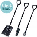 multi0fun Snow Brush Kit, 3-in-1 Snow Shovel